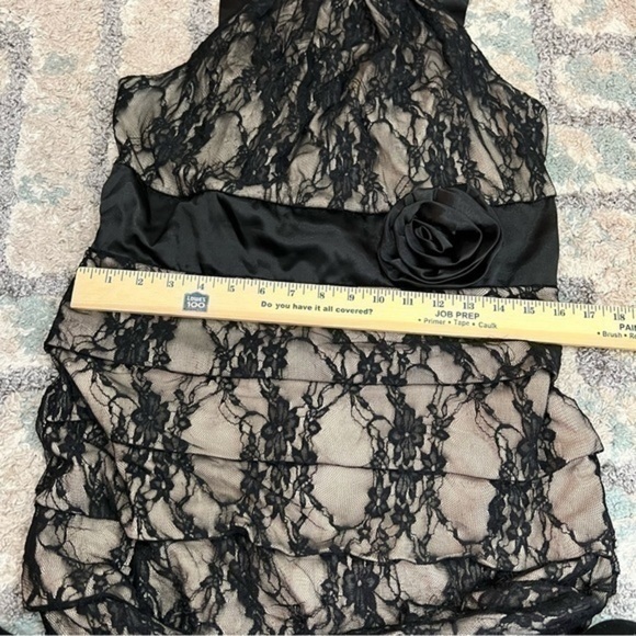 Torrid Sheath Dress Womens Black Floral Stretch Scoop Neck Sleeveless Lace Zip L - Picture 7 of 9